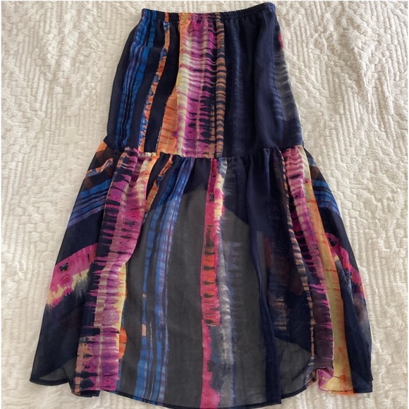 Gianni Bini Colorful High Low Maxi Skirt - Picture 6 of 8